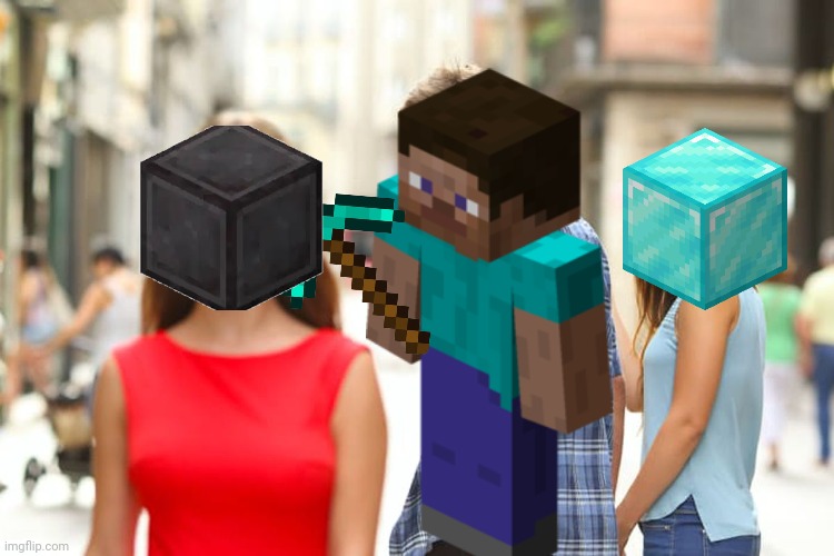 Distracted Steve | image tagged in memes,distracted boyfriend,minecraft | made w/ Imgflip meme maker
