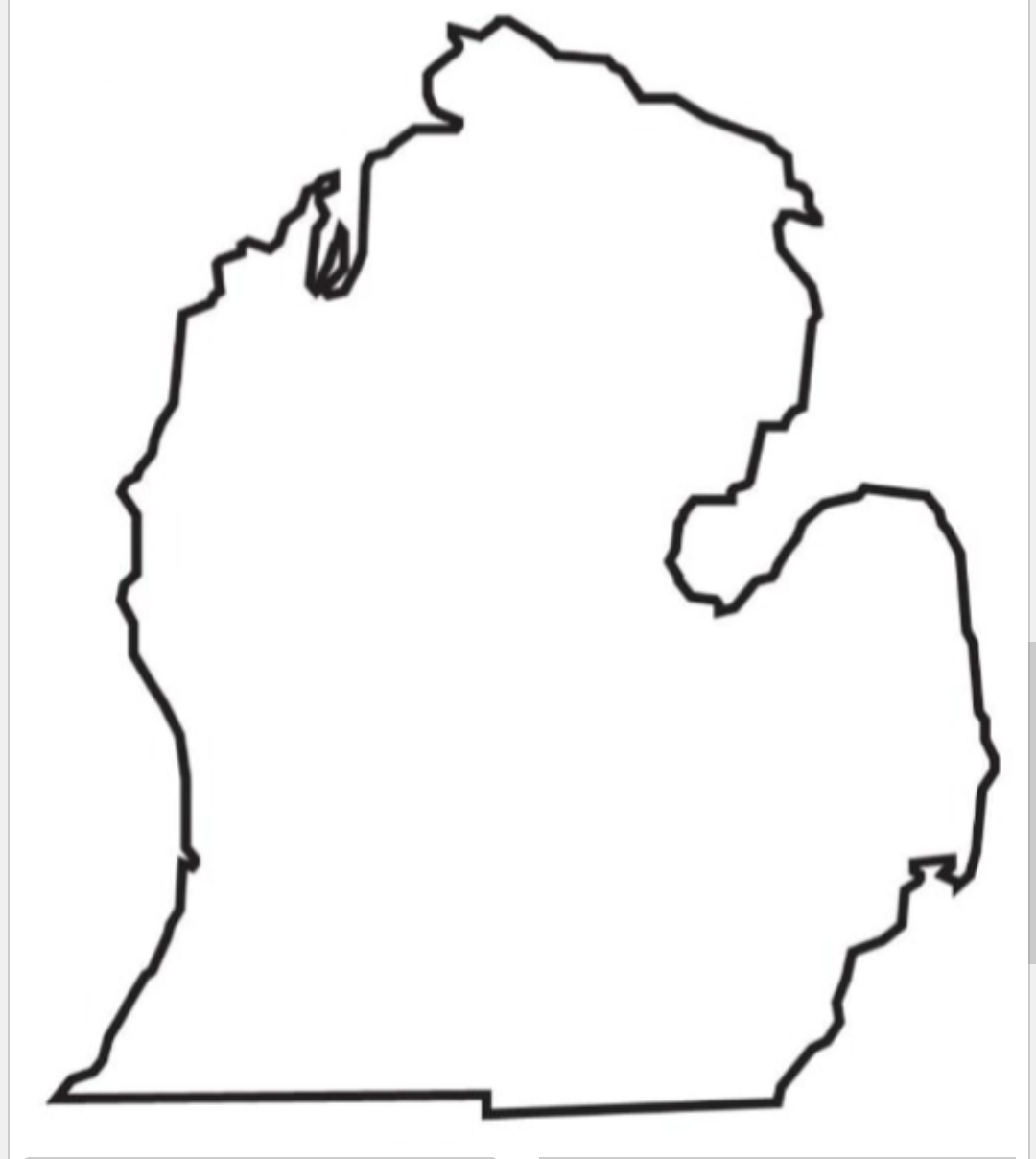 High Quality Michigan Lower Peninsula outline Blank Meme Template
