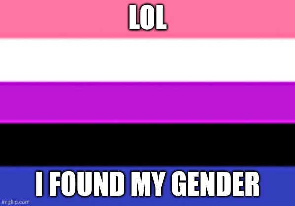 lol i genderfluid | LOL; I FOUND MY GENDER | image tagged in genderfluid flag,coming out | made w/ Imgflip meme maker