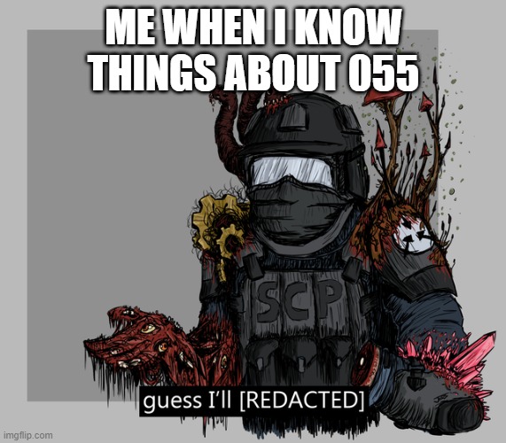 guess I'll [REDACTED] | ME WHEN I KNOW THINGS ABOUT 055 | image tagged in guess i'll redacted | made w/ Imgflip meme maker
