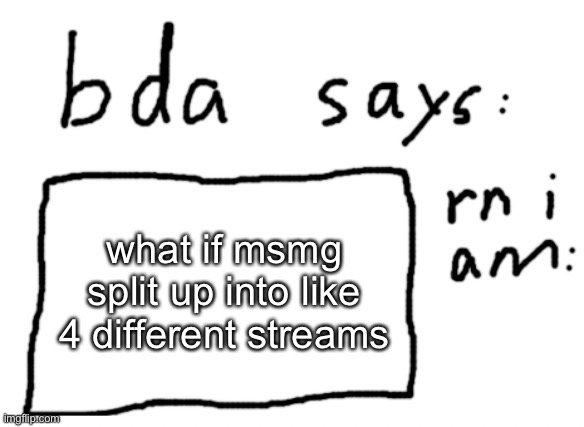 “The four elements lived in peace…” | what if msmg split up into like 4 different streams | image tagged in official badlydrawnaxolotl announcement temp | made w/ Imgflip meme maker