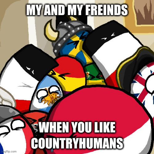 i mean the very cringy and darks side of the fandom | MY AND MY FREINDS; WHEN YOU LIKE COUNTRYHUMANS | image tagged in laughing countryballs | made w/ Imgflip meme maker