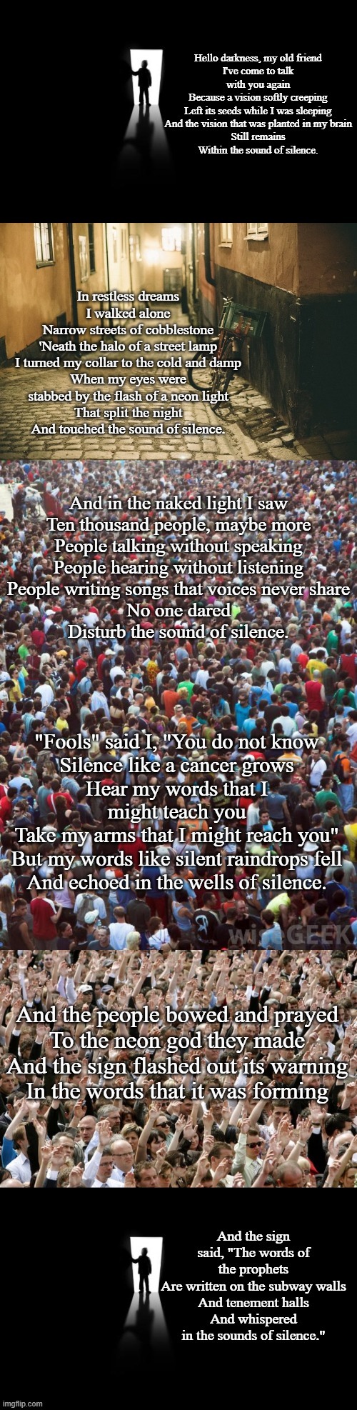 The Sound of Silence | image tagged in music,simon and garfunkel | made w/ Imgflip meme maker