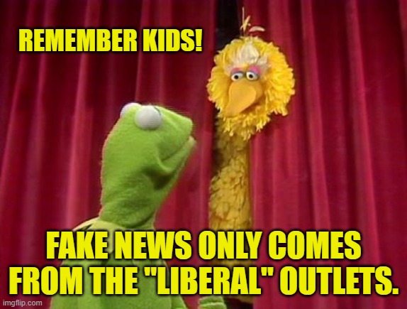 REMEMBER KIDS! FAKE NEWS ONLY COMES FROM THE "LIBERAL" OUTLETS. | made w/ Imgflip meme maker