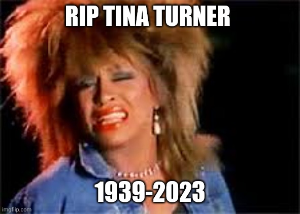 Tina Turner died today | RIP TINA TURNER; 1939-2023 | image tagged in tina turner,rip,memes | made w/ Imgflip meme maker
