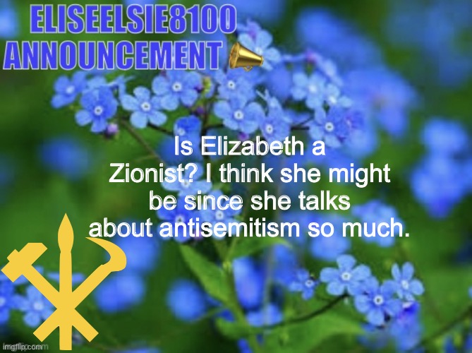 Also dawn | Is Elizabeth a Zionist? I think she might be since she talks about antisemitism so much. | image tagged in juche gang juche gang juche gang juche gang juche gang | made w/ Imgflip meme maker