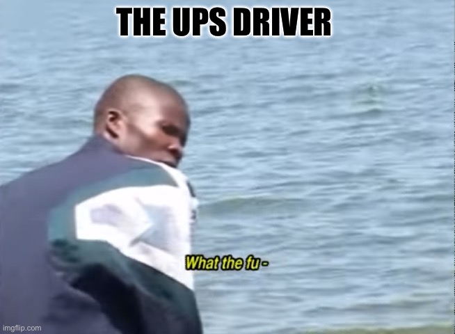 What the fu- | THE UPS DRIVER | image tagged in what the fu- | made w/ Imgflip meme maker