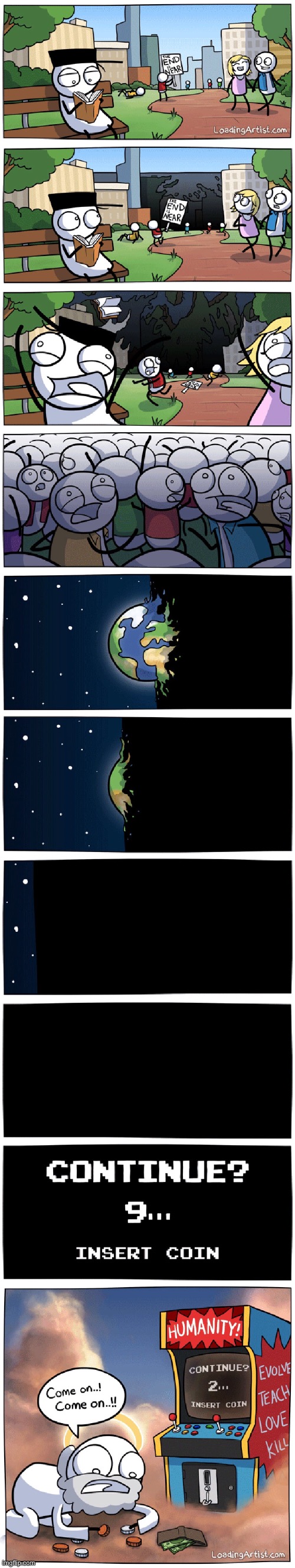 #1505 | image tagged in comics/cartoons,comics,loading,artist,end of the world,arcade | made w/ Imgflip meme maker