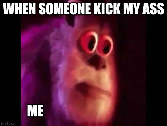 Sully Groan | WHEN SOMEONE KICK MY ASS; ME | image tagged in sully groan | made w/ Imgflip meme maker