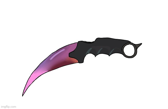 So here's what my new OC's Karambit looks like (yes it's the Fade Karambit from CS:GO) | made w/ Imgflip meme maker