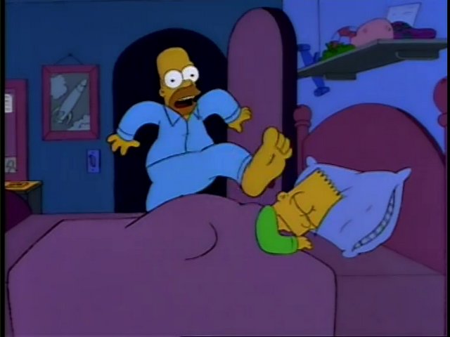 Homer Kick's In Bart's Door Blank Meme Template