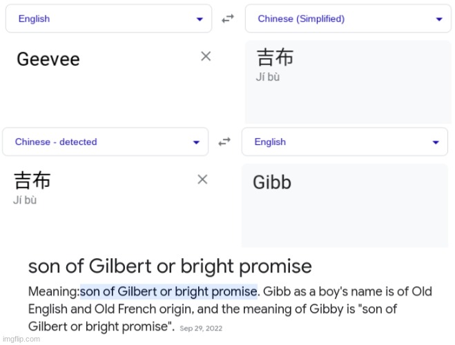 my name in china means ji bu which in eng means gibb meaning of gibb is bright promise | made w/ Imgflip meme maker