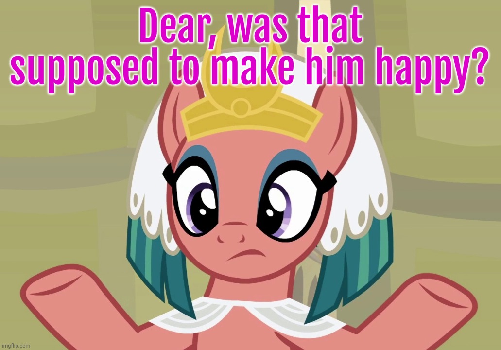 Concerned Somnambula (MLP) | Dear, was that supposed to make him happy? | image tagged in concerned somnambula mlp | made w/ Imgflip meme maker