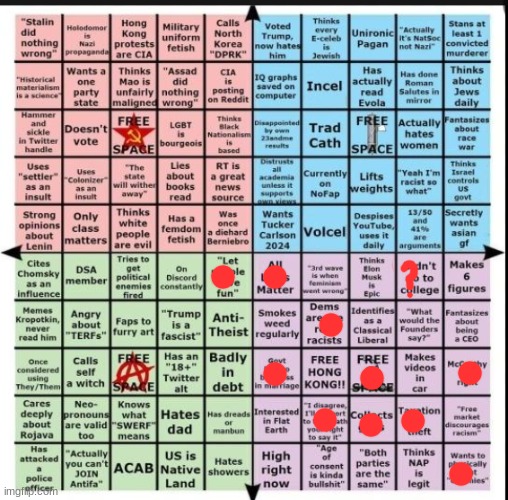 my political BINGO! | made w/ Imgflip meme maker