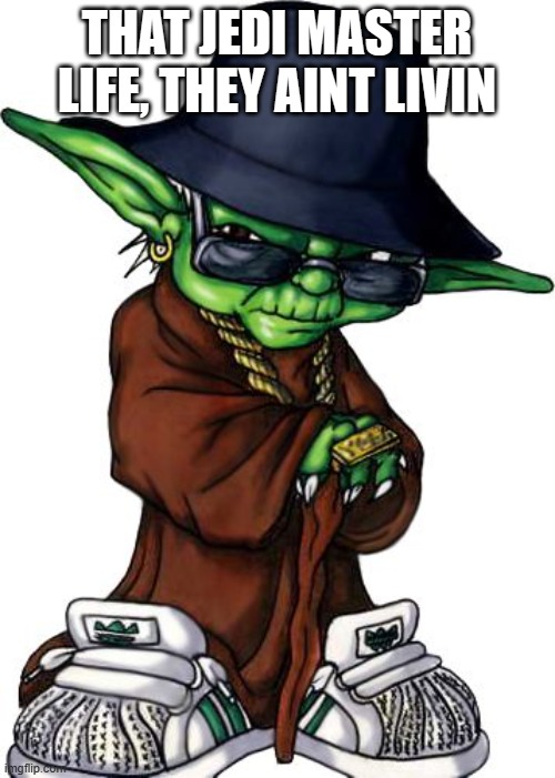 Mucho texto | THAT JEDI MASTER LIFE, THEY AINT LIVIN | image tagged in mucho texto | made w/ Imgflip meme maker