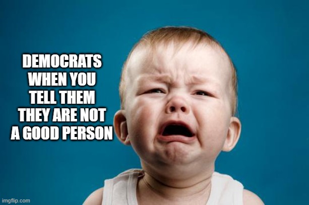 Shhhhhhhhhhhhhhh | DEMOCRATS WHEN YOU TELL THEM THEY ARE NOT A GOOD PERSON | image tagged in baby crying,shhhhhh,crying democrats,you are not a good person,we all know it is true,here is your binky | made w/ Imgflip meme maker