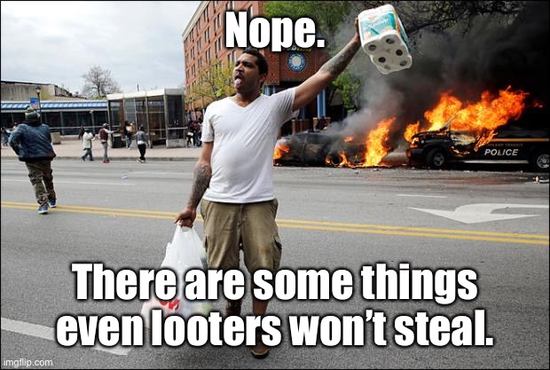 TP Looter | Nope. There are some things even looters won’t steal. | image tagged in tp looter | made w/ Imgflip meme maker