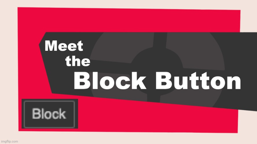 Meet the block button | image tagged in meet the block button | made w/ Imgflip meme maker