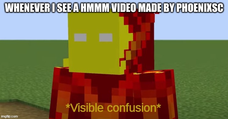 Confused PhoenixSC | WHENEVER I SEE A HMMM VIDEO MADE BY PHOENIXSC | image tagged in confused phoenixsc,gaming | made w/ Imgflip meme maker