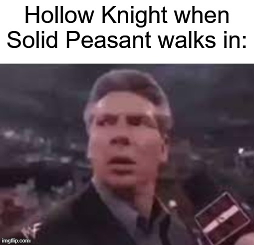 hope you understand what type of solid im taking about | Hollow Knight when Solid Peasant walks in: | image tagged in x when x walks in,video games,dank memes | made w/ Imgflip meme maker