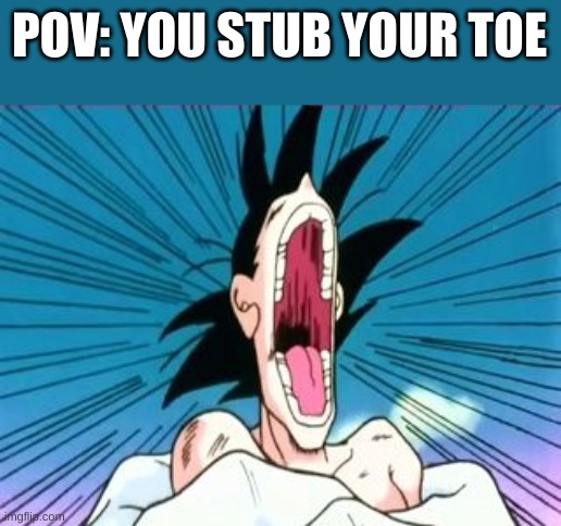 we all know how it feels like | POV: YOU STUB YOUR TOE | image tagged in memes,funny,funny memes,goku,dragon ball z | made w/ Imgflip meme maker
