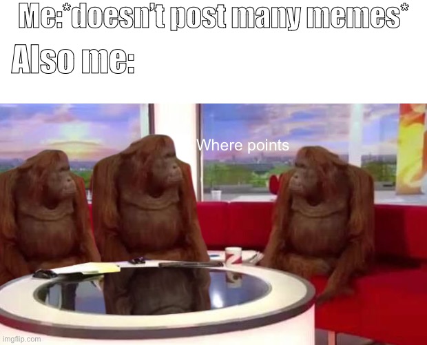 Stocks | Me:*doesn’t post many memes*; Also me:; Where points | image tagged in blank white template,where monkey | made w/ Imgflip meme maker