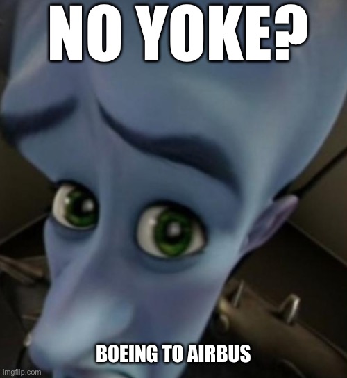 Megamind no bitches | NO YOKE? BOEING TO AIRBUS | image tagged in megamind no bitches | made w/ Imgflip meme maker