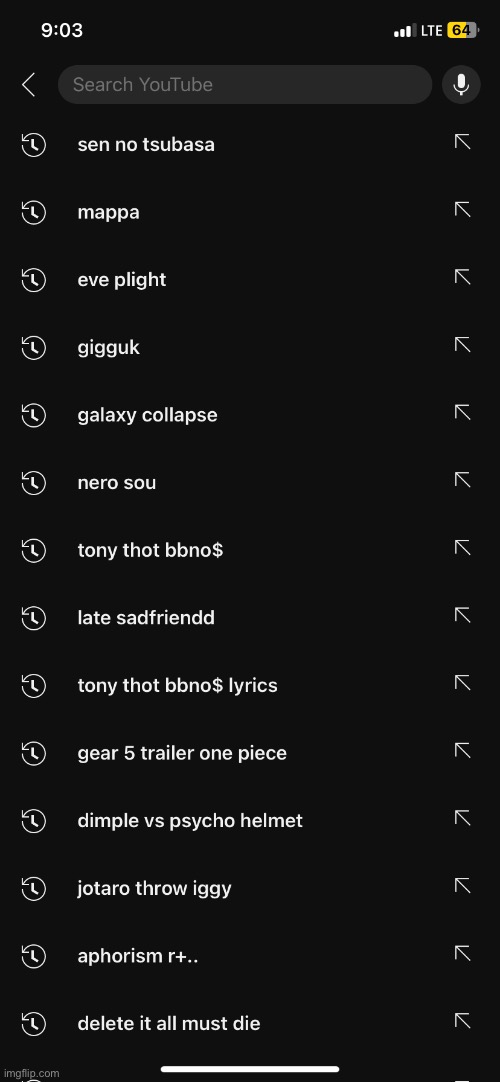 YouTube search history reveal ( now trend ) | made w/ Imgflip meme maker