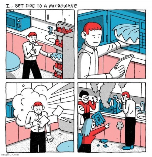 Boom boom microwave | image tagged in fire,microwave,microwaves,comics,comic,comics/cartoons | made w/ Imgflip meme maker