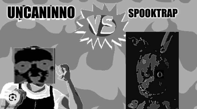 2 uncanny versions of video game characters about to fight eachother | UNCANINNO; SPOOKTRAP | image tagged in pizza tower,fnaf,horror,video games | made w/ Imgflip meme maker