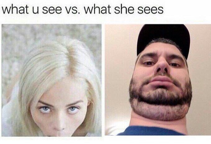 What he sees vs what she sees Blank Meme Template