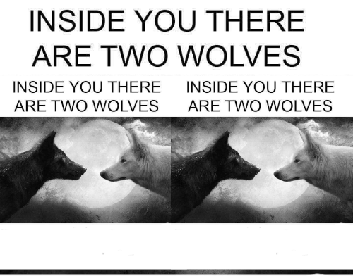 two wolves inception Blank Template - Imgflip