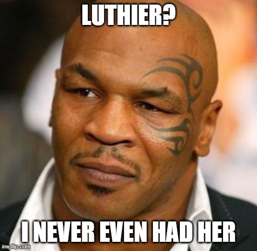 Disappointed Tyson | LUTHIER? I NEVER EVEN HAD HER | image tagged in memes,disappointed tyson | made w/ Imgflip meme maker