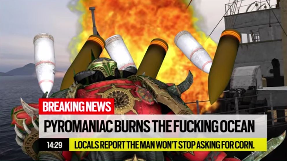 High Quality Pyromaniac Burns the Ocean Blank Meme Template