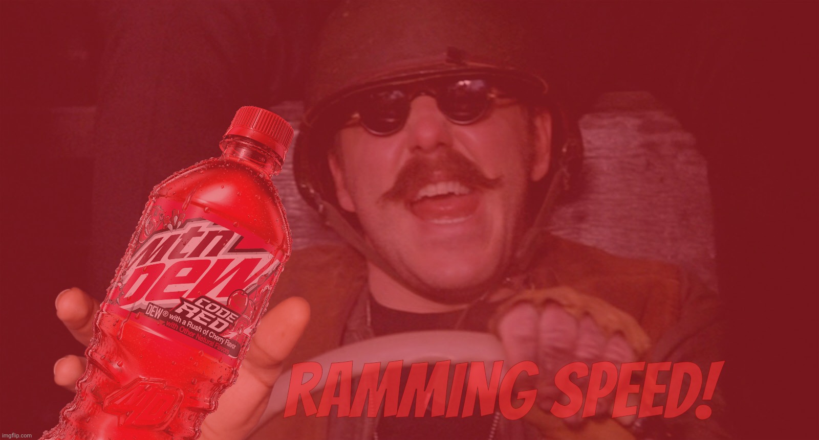 Code Red Dewing Speed | RAMMING SPEED! | image tagged in animal house,d-day,ramming speed,mountain dew,dew dhe dew,dew eet | made w/ Imgflip meme maker