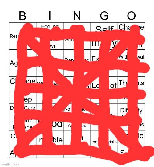 Oh... (leave wholesome_danny out of it, I know how some of you act :/) | image tagged in depression bingo 1 | made w/ Imgflip meme maker