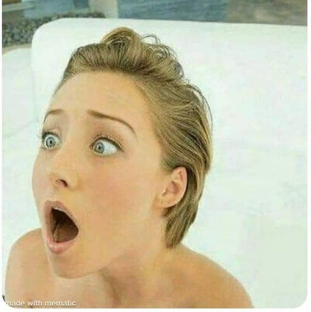 High Quality PORN FACE SHOCKED FACE WOW GIRL Blank Meme Template