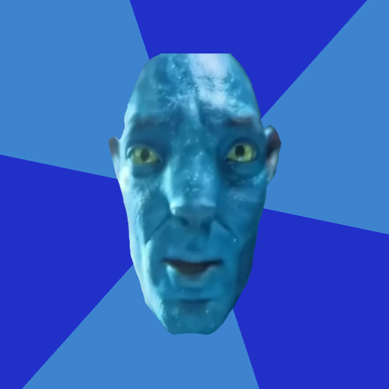 Avatar 2 guy blue background Blank Meme Template