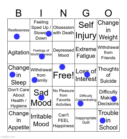 Ohok | image tagged in depression bingo 1 | made w/ Imgflip meme maker