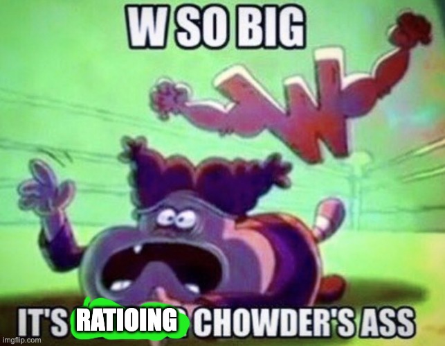 W so big | RATIOING | image tagged in w so big | made w/ Imgflip meme maker