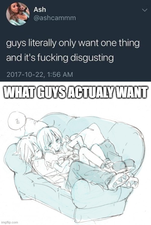 they always think we want something else, that thing I cannot say because family friendly site | WHAT GUYS ACTUALY WANT | image tagged in guys only want one thing | made w/ Imgflip meme maker