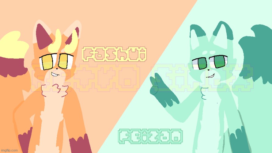 Fashui and Feizao drawing! | image tagged in kaiju paradise,drawings,furry,soap | made w/ Imgflip meme maker