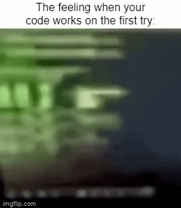 Haha! I'm the Best Coder in the World! | The feeling when your code works on the first try: | image tagged in gifs,memes,coding,hacker,relatable memes,funny | made w/ Imgflip video-to-gif maker