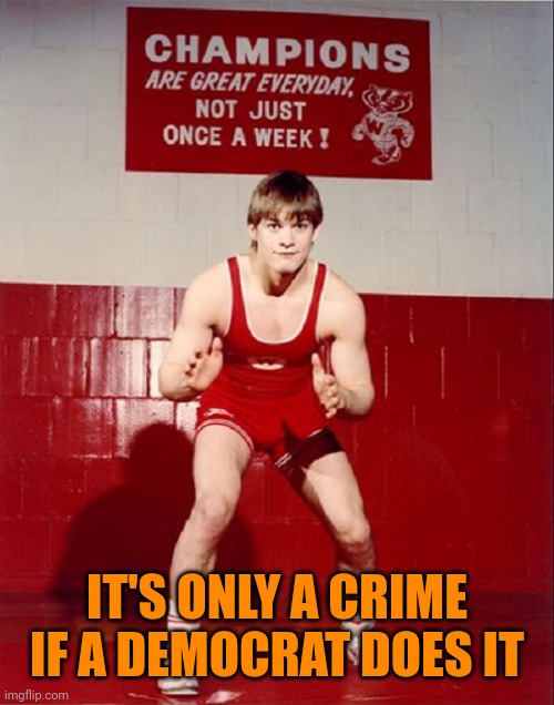 Jim Jordan | IT'S ONLY A CRIME IF A DEMOCRAT DOES IT | image tagged in gym jordan,weaponized government,republican hypocrisy | made w/ Imgflip meme maker