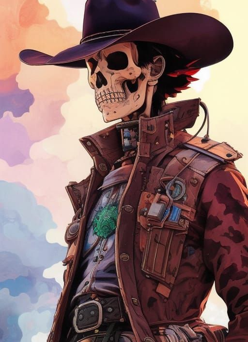 High Quality Badass cowboy skeleton Blank Meme Template