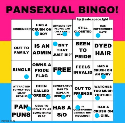 :) | image tagged in pansexual bingo,lgbtq,pansexual | made w/ Imgflip meme maker