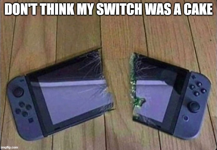 switch | DON'T THINK MY SWITCH WAS A CAKE | image tagged in gaming | made w/ Imgflip meme maker