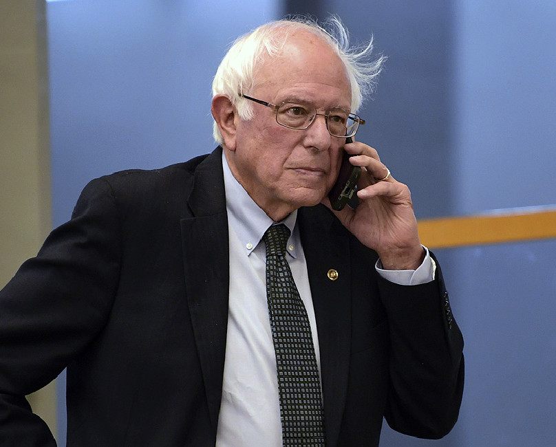 High Quality BERNIE ON THE PHONE Blank Meme Template