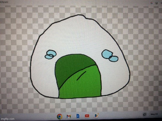 DId I already post this? Idk but here it is again. It’s a sad rice ball. Drew him on a pc and I love him. OML I CAN MAKE HIM OC- | image tagged in omgawd yes rice ball oc | made w/ Imgflip meme maker