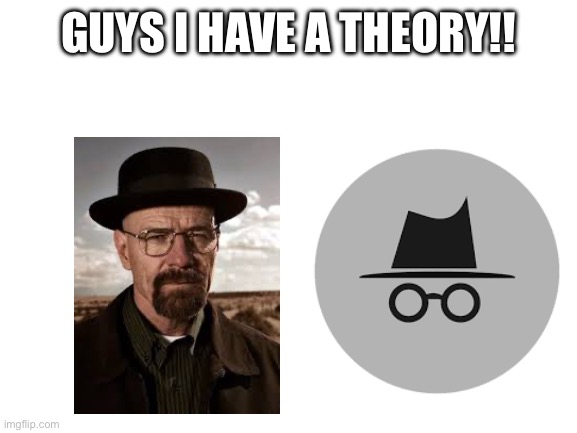 I have a theory | GUYS I HAVE A THEORY!! | image tagged in blank white template | made w/ Imgflip meme maker